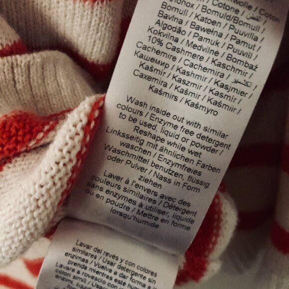 [Women's M] PART TWO Cashmere Cotton Breton Stripe Sweater Nautical Preppy - Picture 7 of 8